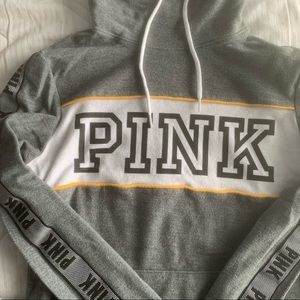 PINK pullover funnel hoodie